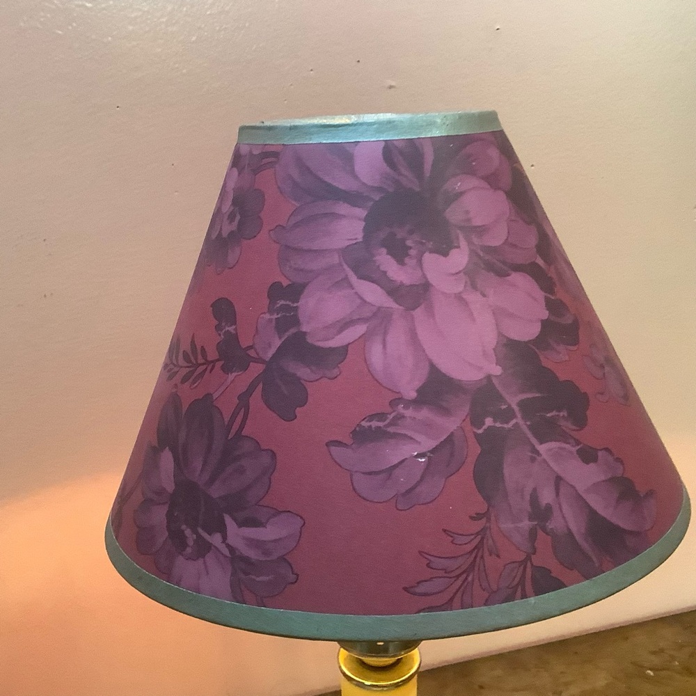Laura Ashley Floral Small Clip-on Lampshades 4.75 High X 6.5 Bottom X 2.5  Read
